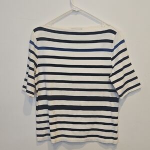 Ralph Lauren Navy and White Striped Short Sleeve Tee